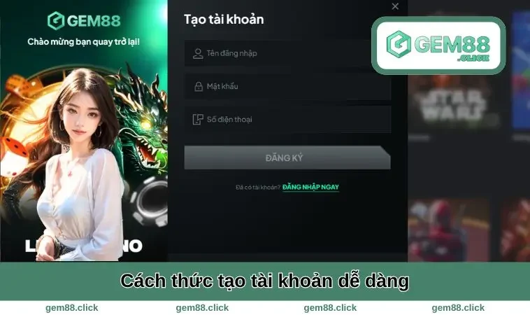 Cách tạo tài khoản dễ dàng