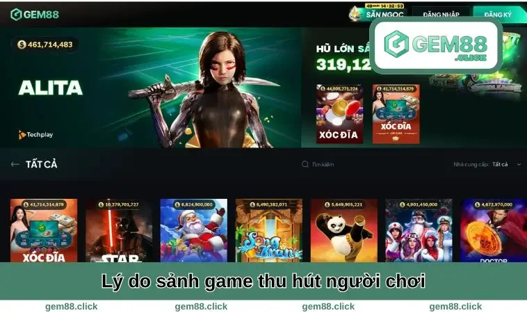 Nổ Hũ GEM88 1 Lý do sảnh game thu hút